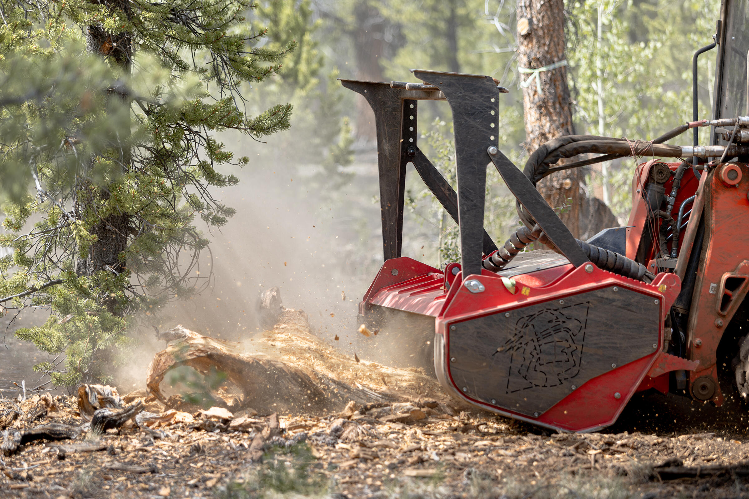 Wildfire mitigation equipment in action
